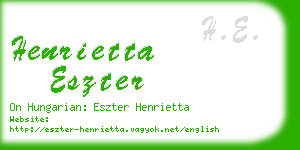 henrietta eszter business card